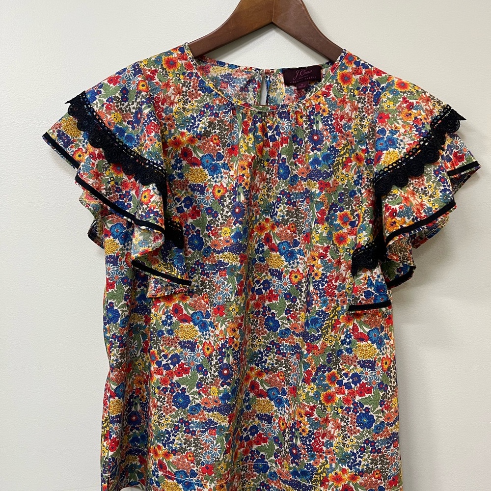 J. Crew Multicolor Floral Top